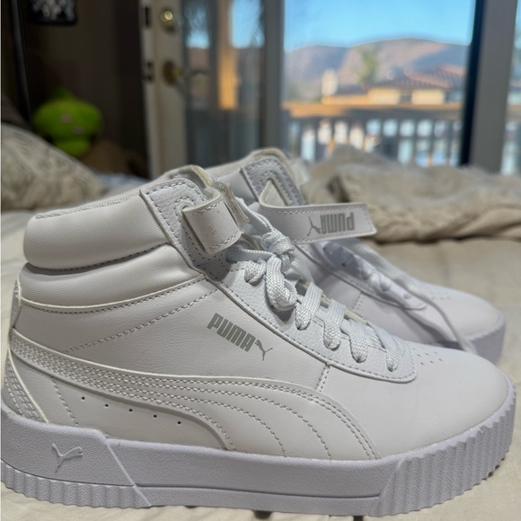 Puma White High-Top Sneakers - Picture 1 of 2